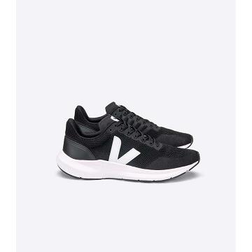 Veja MARLIN V-KNIT Women's Running Shoes Black/White | NZ 379BEX